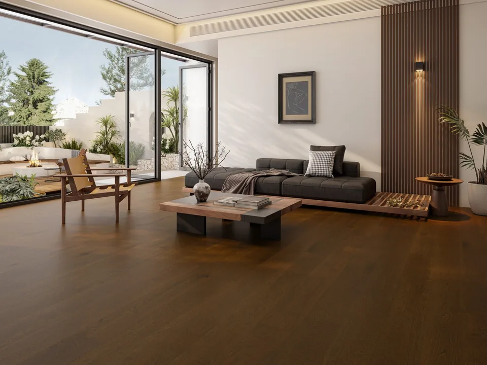 Brushed & Hazelnut Brown Engineered, 14mm x 190mm product image 1 | Wood Floors Online
