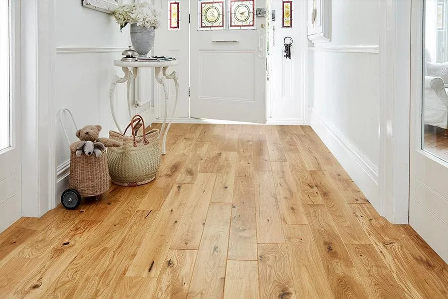 Engineered 14 or 15 mm flooring Home Choice Engineered European Rustic Oak Flooring 14mm x 130mm Natural Lacquered product image 1 | Wood Floors Online