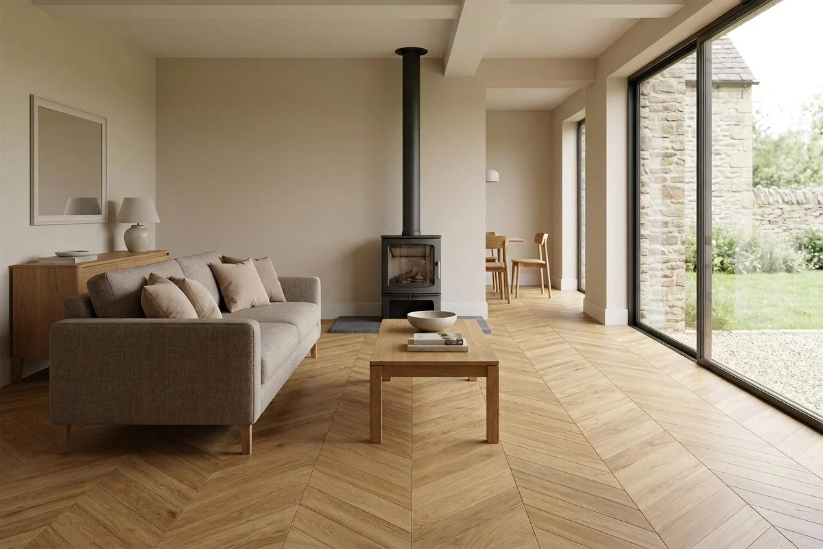 Brown/Natural Engineered, 14mm x 110mm product image 1 | Wood Floors Online
