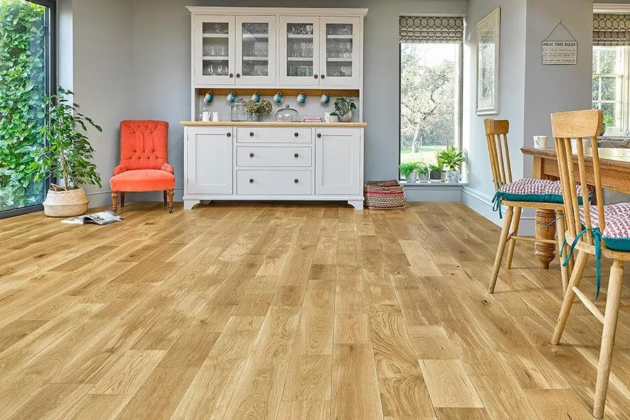 Galleria Professional Solid European Rustic Oak Flooring 18mm x 150mm Natural Brushed & Oiled product image 1 | Wood Floors Online