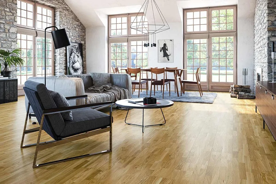 Lacquer Brown/Natural Engineered, 14mm x 200mm product image 1 | Wood Floors Online