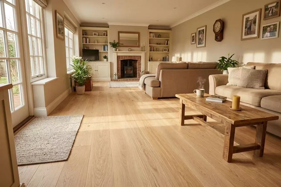 Lacquered Natural Oak Engineered Oak, 15mm x 190mm product image 1 | Wood Floors Online