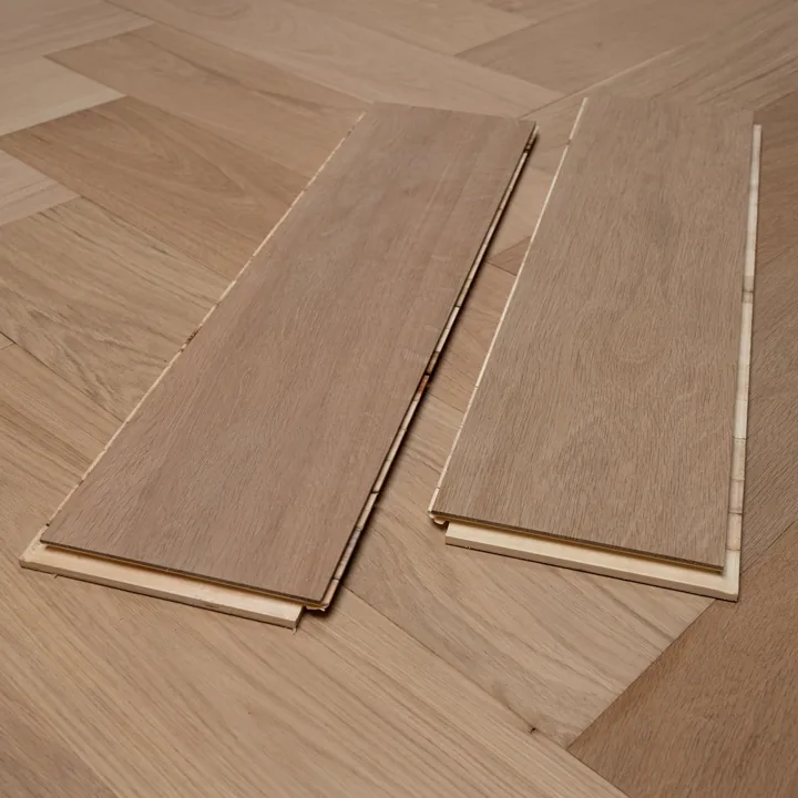 Unfinished Natural Oak Engineered Herringbone, 14mm x 150mm product image 1 | Wood Floors Online