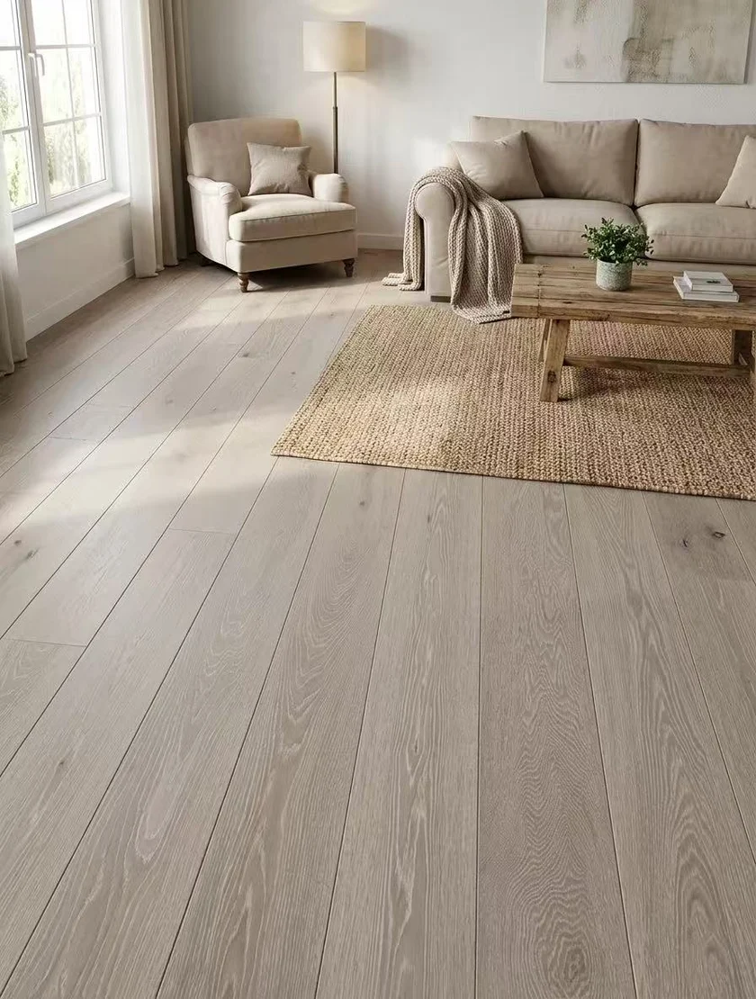 Brushed & Smoked Rocky Grey Engineered Oak, 14mm x 190mm product image 1 | Wood Floors Online