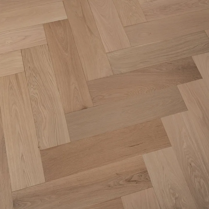 Invisible Lacquer Natural Oak Engineered Herringbone, 14mm x 150mm product image 1 | Wood Floors Online