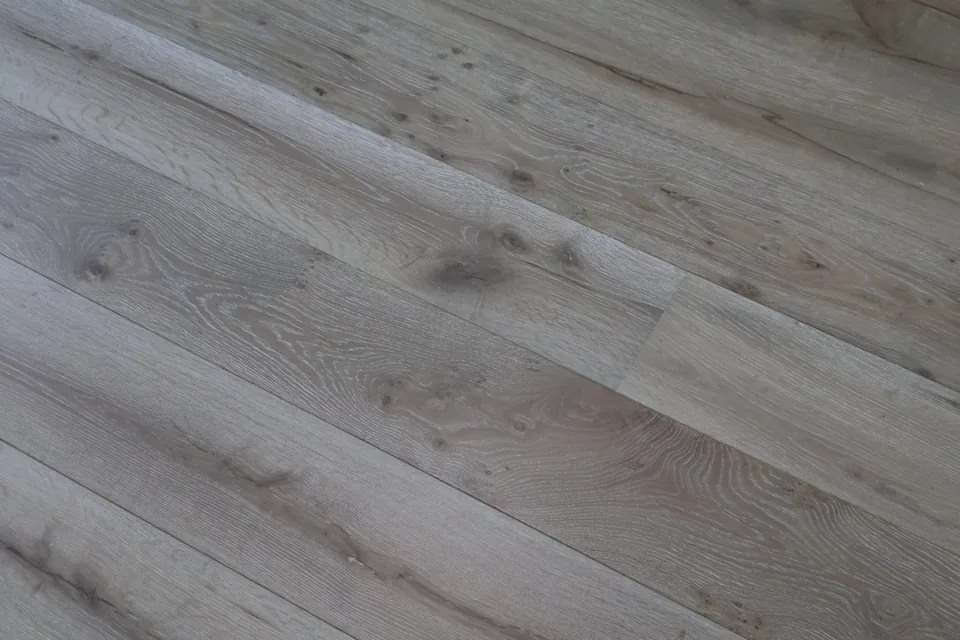 Brushed Matt Lacquer Whiteleaf Grey Engineered, 14mm x 190mm product image 1 | Wood Floors Online