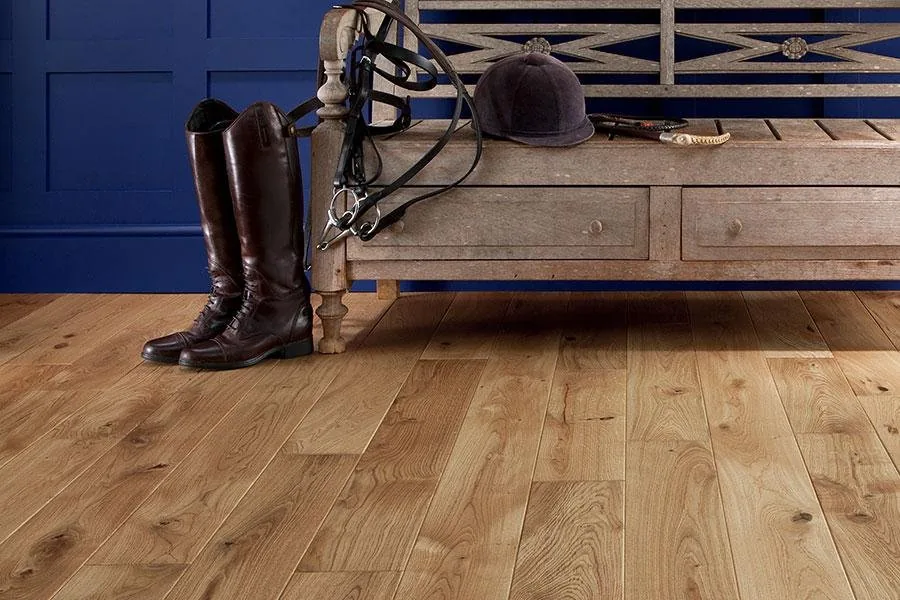 Engineered 14 or 15 mm flooring Home Choice Engineered Rustic Oak Flooring 14mm x 125mm Natural Brushed Matt Lacquered product image 1 | Wood Floors Online