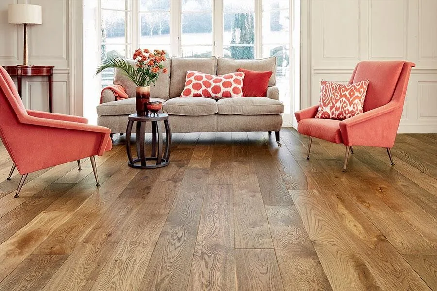Engineered 21 or 20 mm flooring Galleria Professional Engineered European Rustic Oak Flooring 20mm x 190mm Tawny Brown Lacquered product image 1 | Wood Floors Online