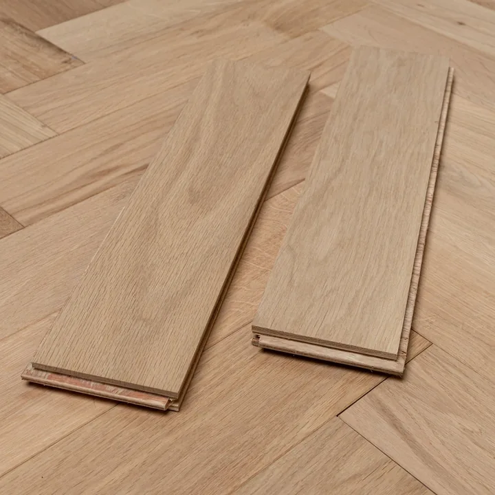 Unfinished (4-Bevelled) Natural Oak Engineered Oak, 18mm x 90mm product image 1 | Wood Floors Online