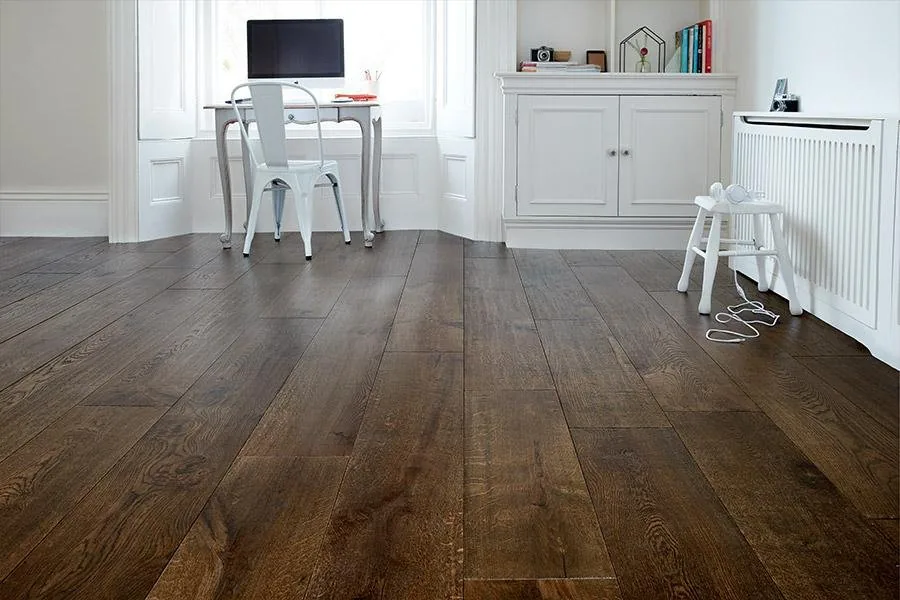Engineered 21 or 20 mm flooring Galleria Professional Engineered European Rustic Oak Flooring 20mm x 240mm Deep Forest Brown Lacquered product image 1 | Wood Floors Online