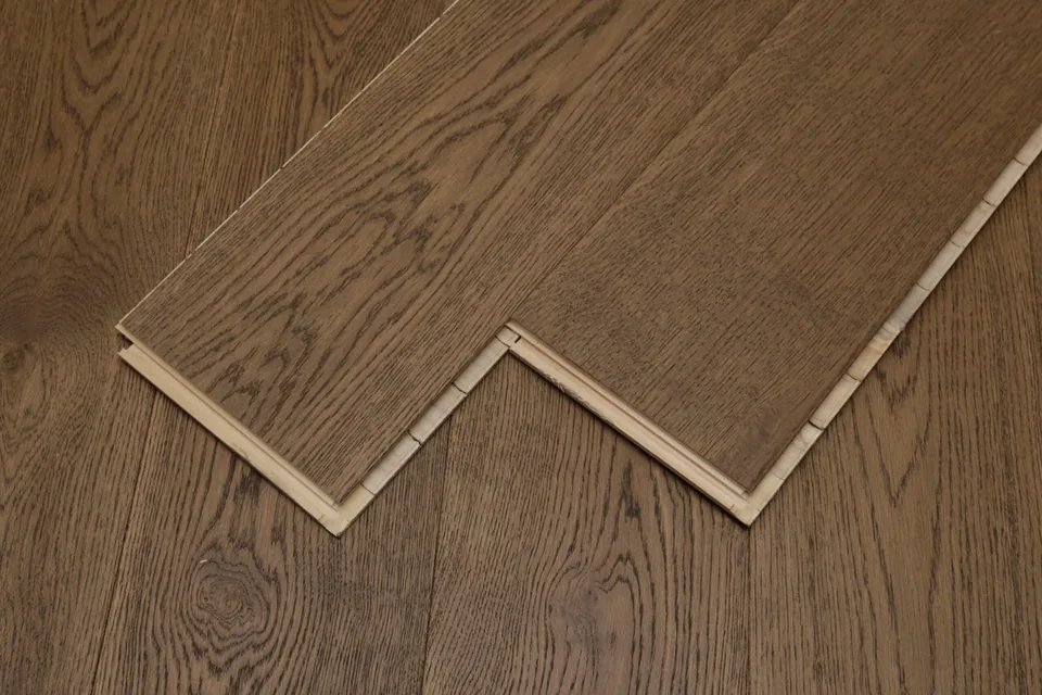 Brushed & Smoked / Dark Oak Engineered Herringbone, 14mm x 150mm product image 1 | Wood Floors Online