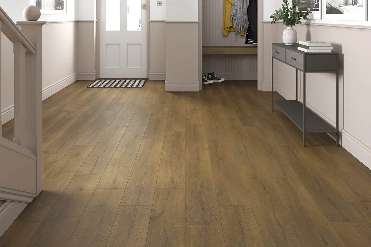 Brown/Natural Laminate, 8mm x 197mm product image 1 | Wood Floors Online