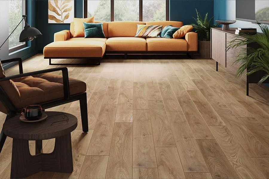 Brown/Natural Laminate, 12mm x 195mm product image 1 | Wood Floors Online