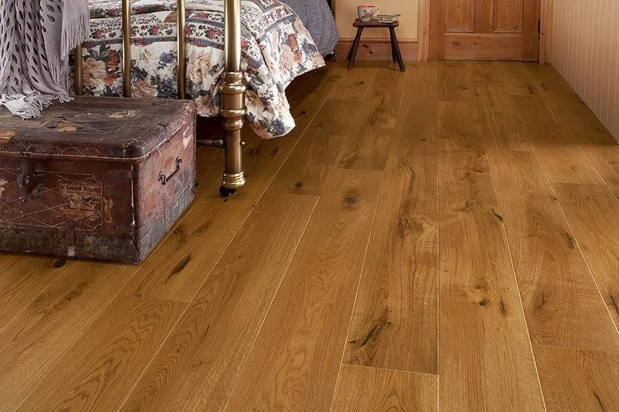 Engineered 14 or 15 mm flooring Home Choice Engineered European Rustic Oak Flooring 14mm x 180mm Honey Lacquered product image 1 | Wood Floors Online