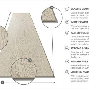 Audacity 12mm Laminate Flooring White Oak Built-in Underlay - Image 4