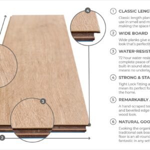 Audacity 12mm Laminate Meadow Oak Built-in Underlay - Image 4