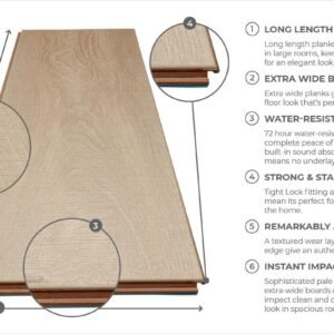 Audacity 12mm Laminate Summer Hill Oak Built-in Underlay - Image 4