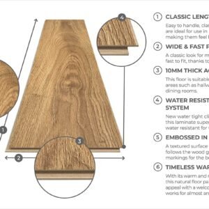 Aqualock 10mm Laminate Flooring Almond Oak - Image 4