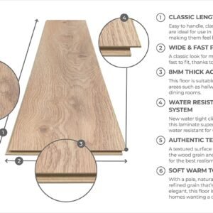Aqualock 8mm Laminate Flooring Oatmeal Oak - Image 4