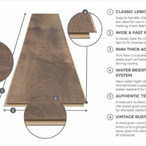 Aqualock 8mm Laminate Flooring Toasted Pecan - Image 2