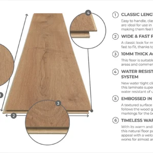 Series Woods 10mm Laminate Flooring Golden Oak - Image 2