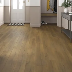 Series Woods 8mm Acoustic Laminate Rich Caramel Oak Built-in Underlay - Image 1