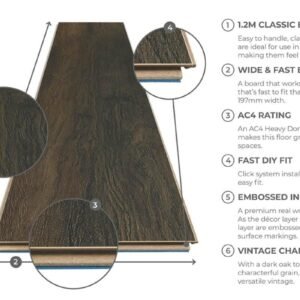 Series Woods 8mm Acoustic Laminate Roast Coffee Oak Built-in Underlay - Image 2