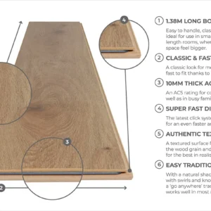 Series Woods Professional 10mm Laminate Flooring Light Oak - Image 4
