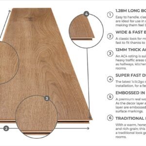 Series Woods 12mm Laminate Flooring Harvest Oak - Image 4