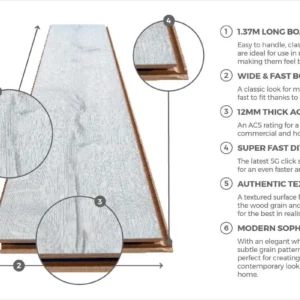 Series Woods Professional 12mm Laminate Flooring White Oak - Image 4