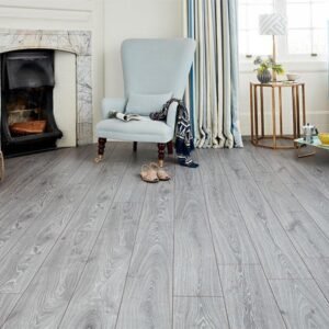 Series Woods 12mm Laminate Flooring Grey Oak - Image 1