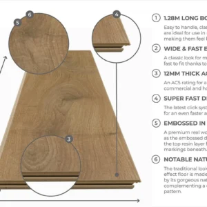 Series Woods 12mm Laminate Flooring Galley Oak - Image 4