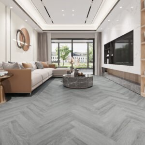 SPC Herringbone 6.5mm / 0.5mm x 126 x 630 | French Grey – YT-WF-DC071v2 - Image 1