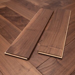 Engineered Walnut Herringbone 14/3 x 125 x 600 | American Black Walnut | Walnut Herringbone UV Oiled – YT-WF-WH1422 - Image 1